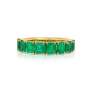 EMERALD CUT EMERALD HALF BAND