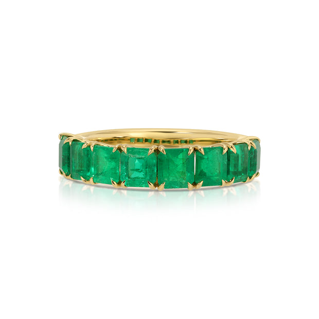 EMERALD CUT EMERALD HALF BAND