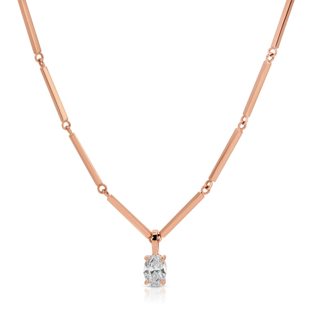 LOUISE NECKLACE WITH OVAL DIAMOND PENDANT