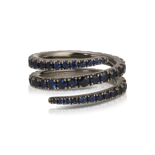BLUE SAPPHIRE PINKY COIL RING