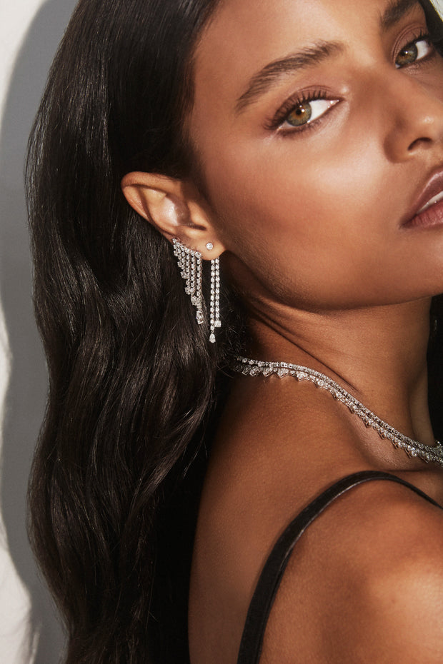 DIAMOND RAIN DROP EARRINGS