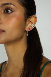 TSAVORITE SAFETY PIN EARRING