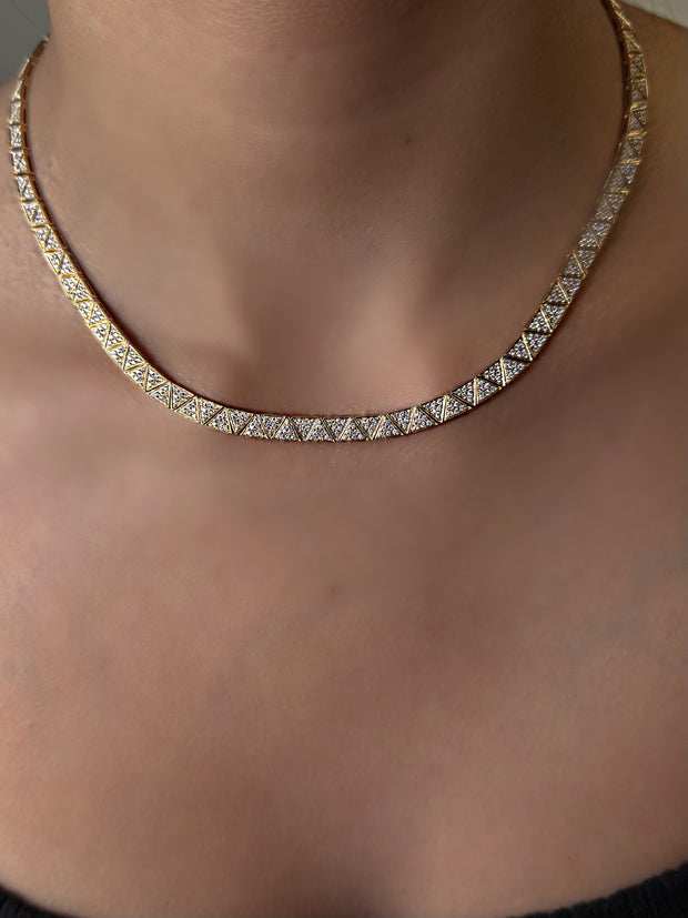 THIN PAVE DIAMOND CLEO CHOKER