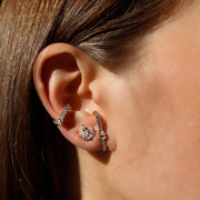 PAVE LOBE HUGGIE WITH PEAR DIAMOND CENTER