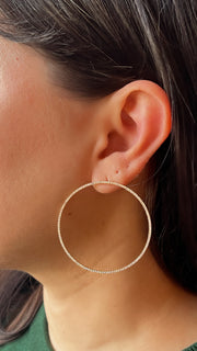 DIAMOND CIRCLE HOOP EARRINGS