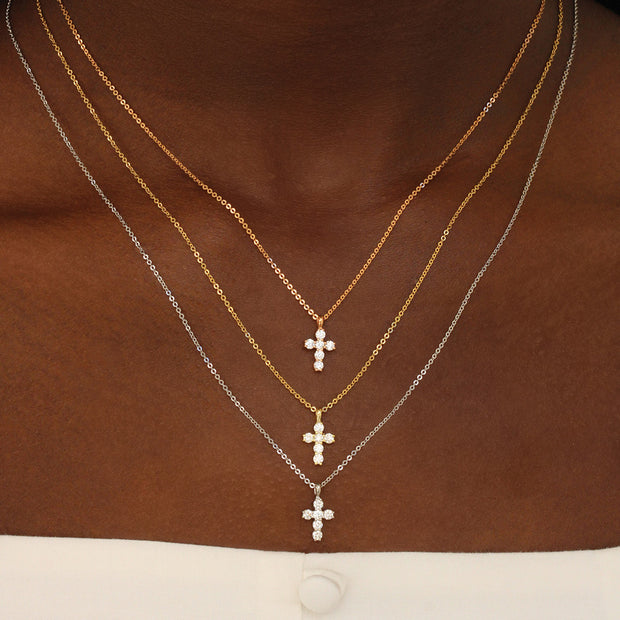 DIAMOND CROSS NECKLACE