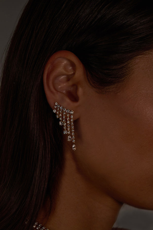 SMALL DIAMOND RAIN DROP EARRINGS