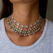 COLOMBIAN EMERALD AND DIAMOND FLORA CHOKER