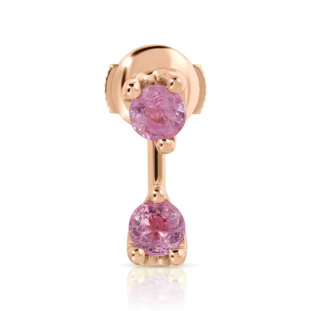 LARGE ROUND PINK SAPPHIRE ORBIT EARRING