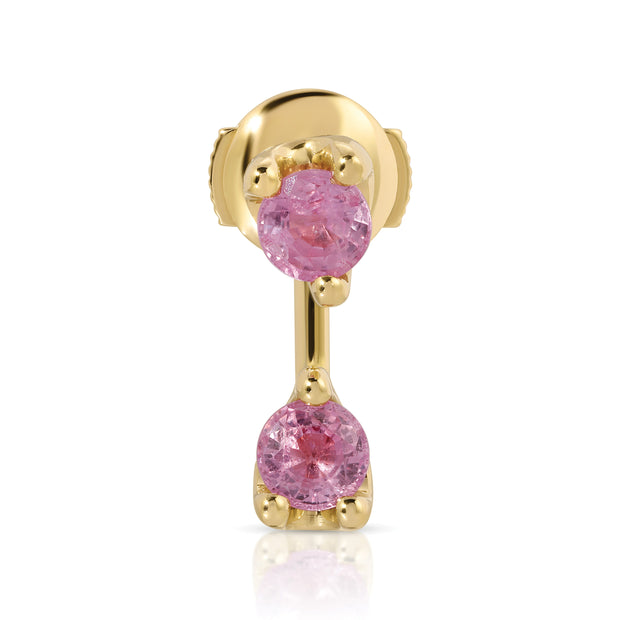 LARGE ROUND PINK SAPPHIRE ORBIT EARRING
