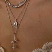 LONG STEM ROSE DIAMOND NECKLACE