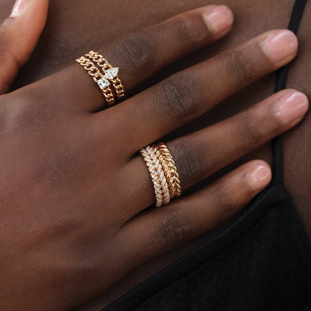 DIAMOND BRAIDED RING