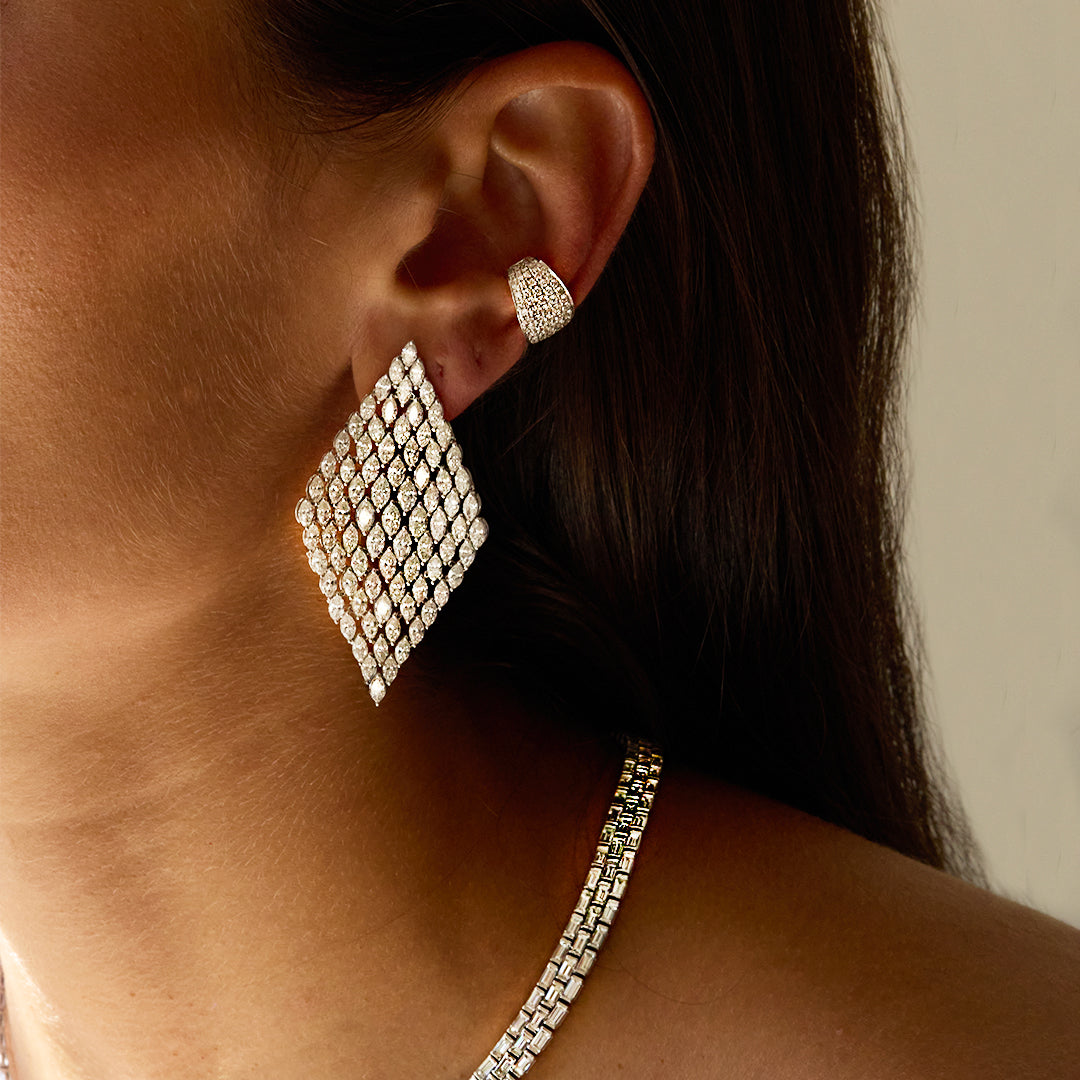 [TANI by MINETANI]ソイェジ着用☆韓国☆MIA mesh hoop Earrings tiny-spear-hoops-silver-