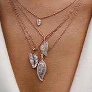 SMALL PALM LEAF DIAMOND NECKLACE