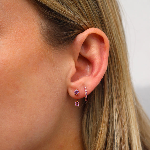 CLASSIC PINK SAPPHIRE ORBIT EARRING