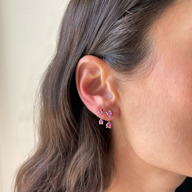 CLASSIC PINK SAPPHIRE ORBIT EARRING