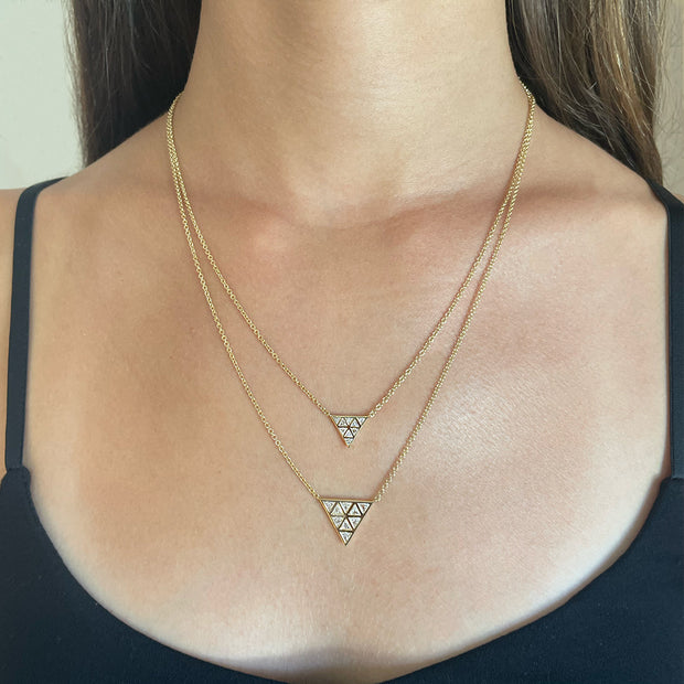 SMALL BEZELED TRILLION PENDANT