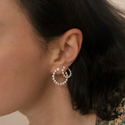 SMALL DIAMOND GARLAND EARRINGS