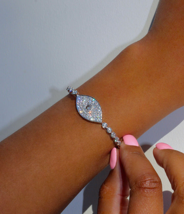 EVIL EYE BRACELET WITH ROSE CUT DIAMOND