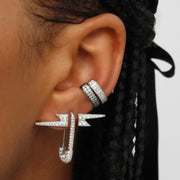 SINGLE DIAMOND LIGHTNING BOLT EARRING