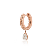 SMALL ZOE HUGGIE WITH PEAR DIAMOND DROP