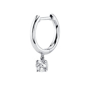 SINGLE HUGGIE WITH ROUND DIAMOND DROP