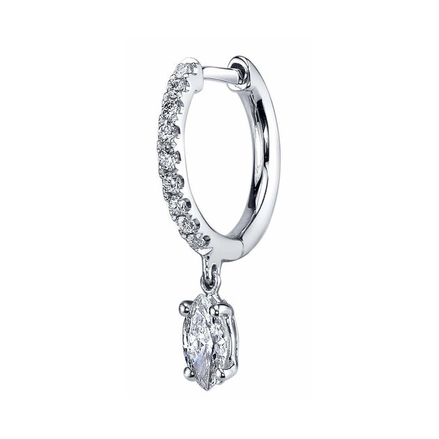 SINGLE DIAMOND HUGGIE WITH MARQUISE DIAMOND DROP – Anita Ko