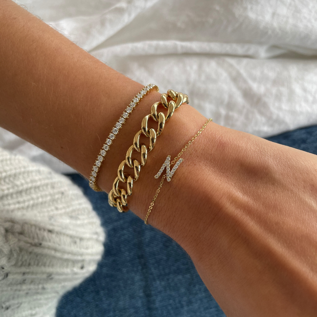 Initial 2025 diamond bracelet