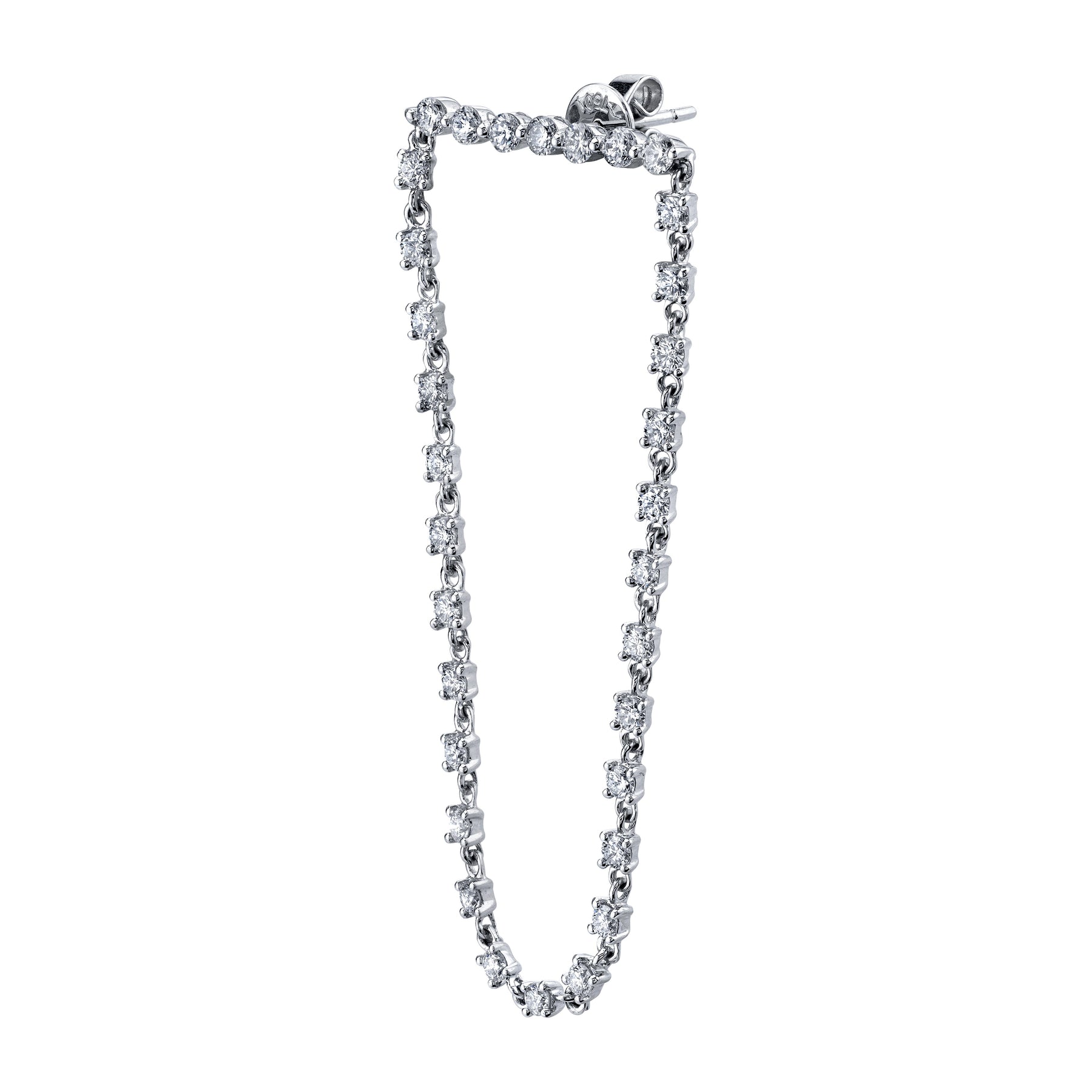 LONG BAR DIAMOND LOOP EARRINGS – Anita Ko