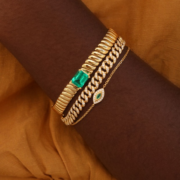 ZOE BRACELET WITH EMERALD CENTER