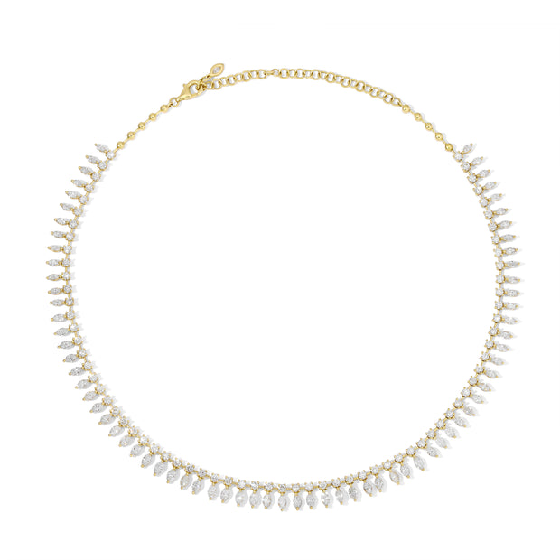 ROUND AND MARQUISE DIAMOND SHAKER NECKLACE