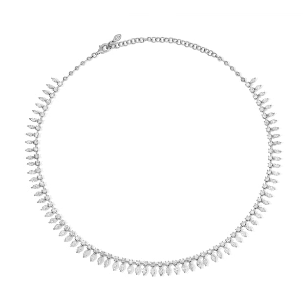 ROUND AND MARQUISE DIAMOND SHAKER NECKLACE