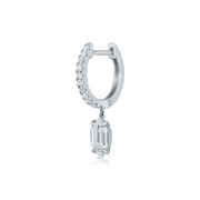 DIAMOND HUGGIE WITH BULLET SHAPED DIAMOND DROP