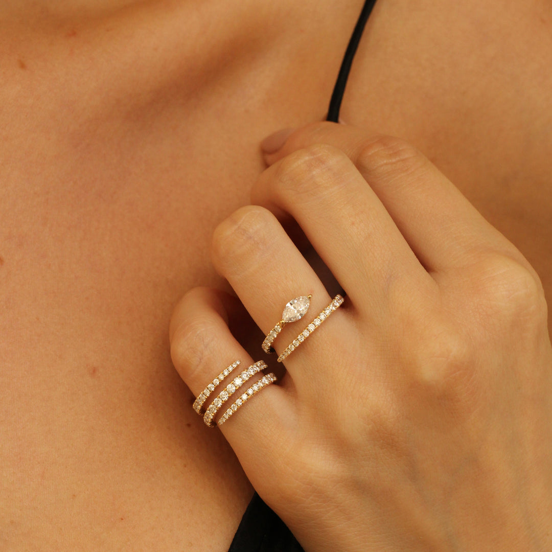 DIAMOND PINKY COIL RING – Anita Ko