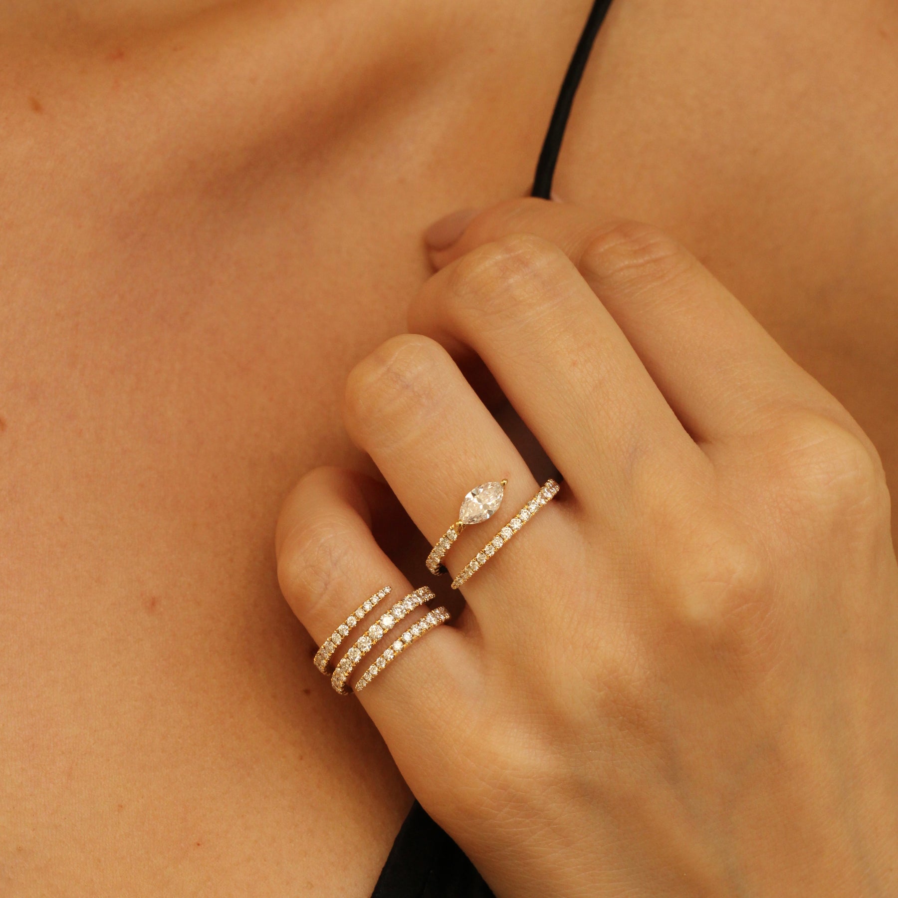 DIAMOND PINKY COIL RING – Anita Ko