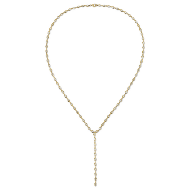 BEZELED MARQUISE DIAMOND LARIAT