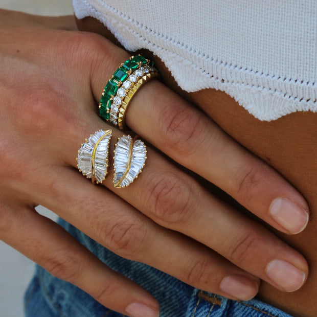 CLASSIC PALM LEAF DIAMOND RING