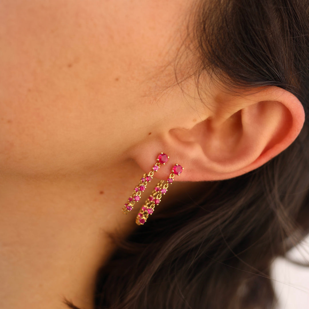RUBY LONG LOOP EARRINGS – Anita Ko