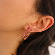 RUBY LONG LOOP EARRINGS