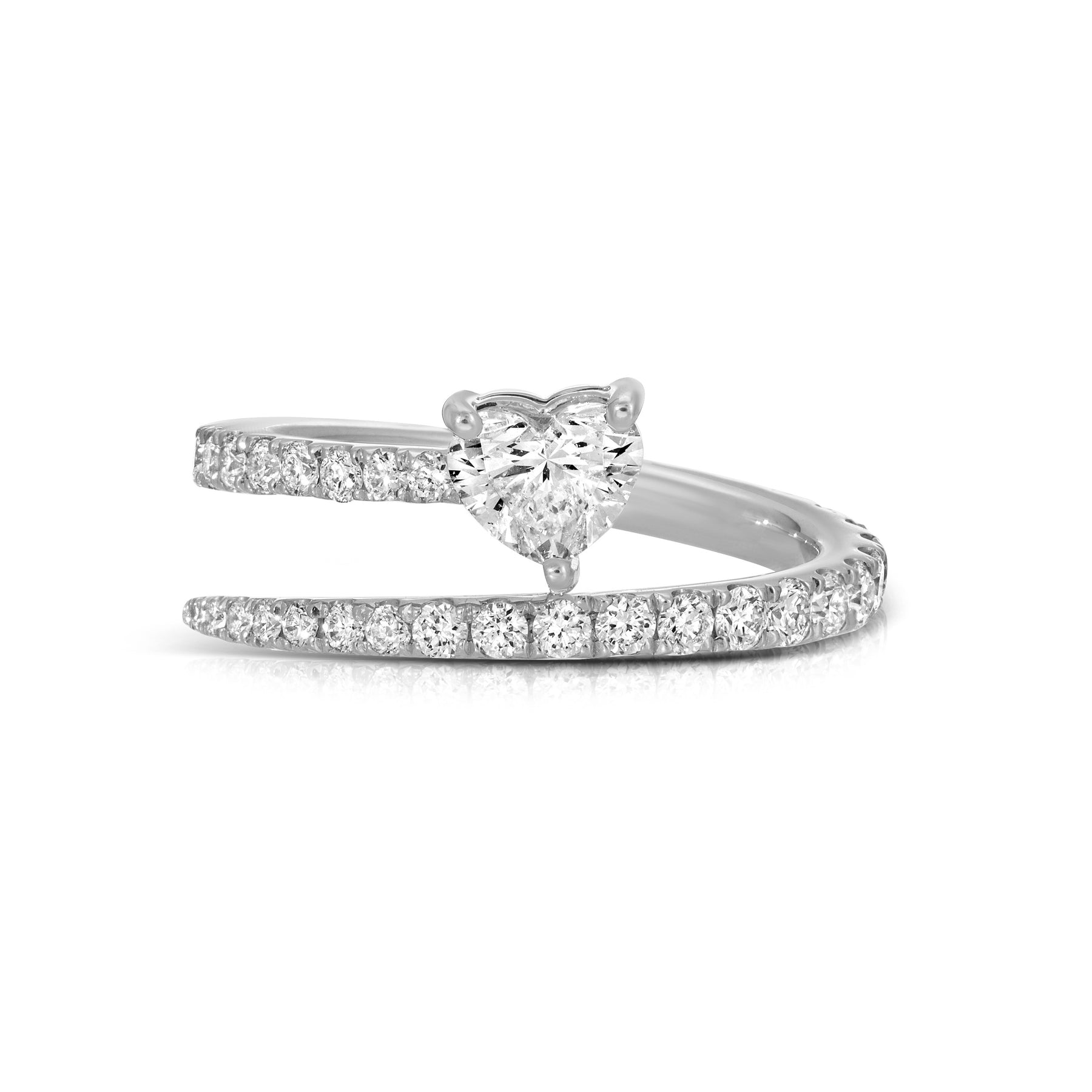 TWO ROW PAVE COIL RING WITH HEART DIAMOND POINT – Anita Ko