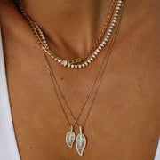 LARGE LEAF DIAMOND NECKLACE