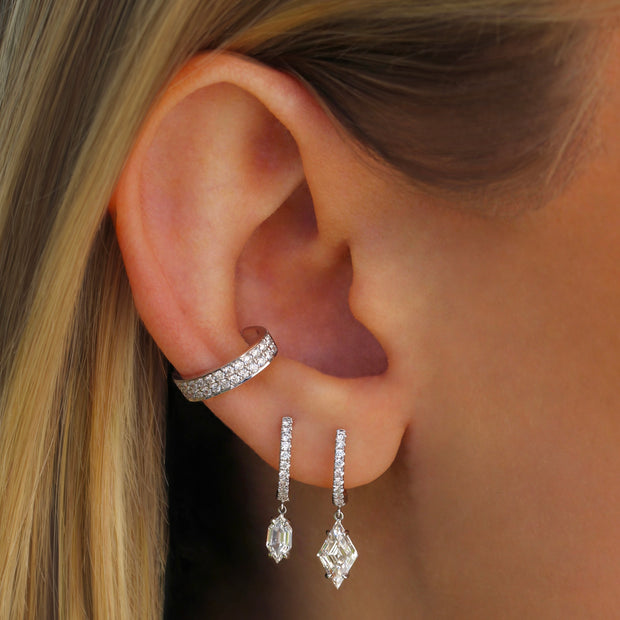 DIAMOND HUGGIE WITH KITE DIAMOND DROP