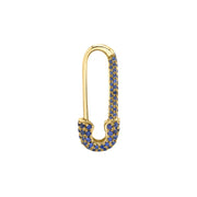 MINI BLUE SAPPHIRE SAFETY PIN EARRING