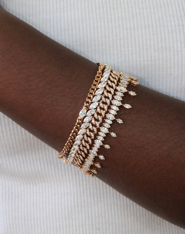 GRADUATED SIDEWAYS MARQUISE DIAMOND BRACELET