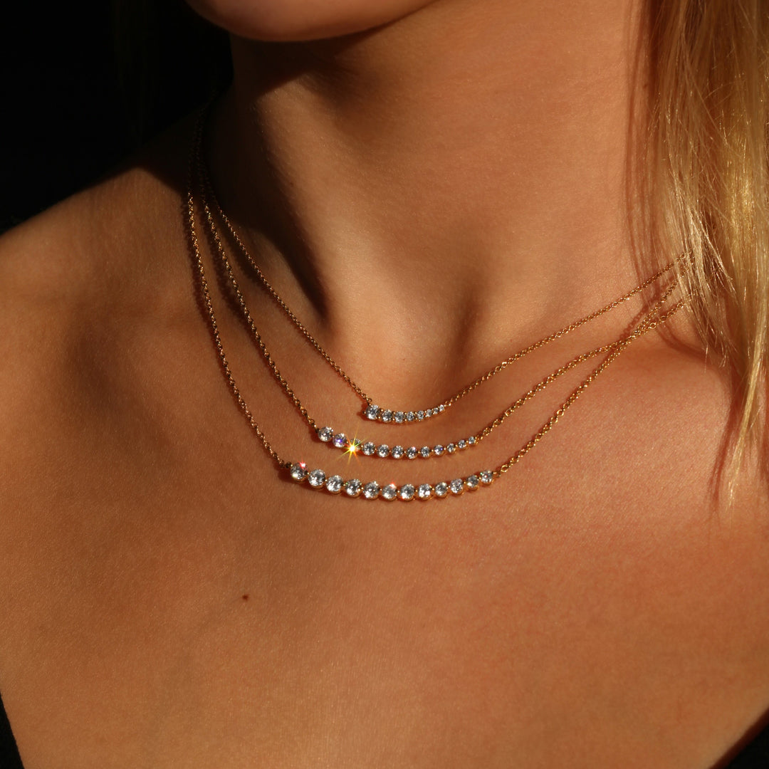 Graduated Diamond Necklace Yellow Gold at Anita Ko