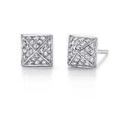 LARGE DIAMOND SPIKE STUD EARRINGS