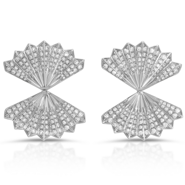 LARGE DIAMOND FAN EARRINGS