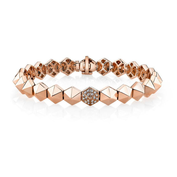 SIX-SIDED SPIKE BRACELET WITH ONE DIAMOND SPIKE