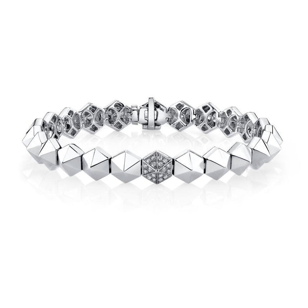 SIX-SIDED SPIKE BRACELET WITH ONE DIAMOND SPIKE