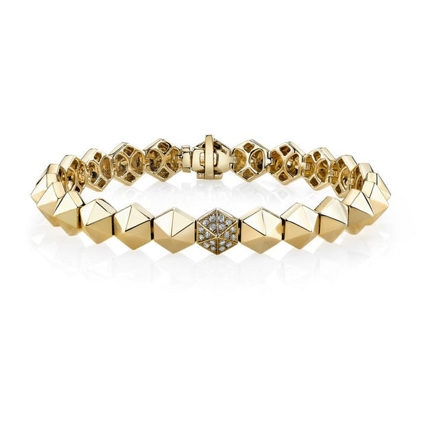 SIX-SIDED SPIKE BRACELET WITH ONE DIAMOND SPIKE